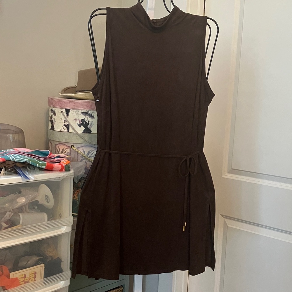Chico's Chic Sleeveless Dark Brown Mini Dress